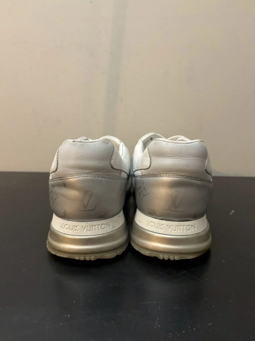 Louis Vuitton LV Monogram Run Away Sneakers White Silver